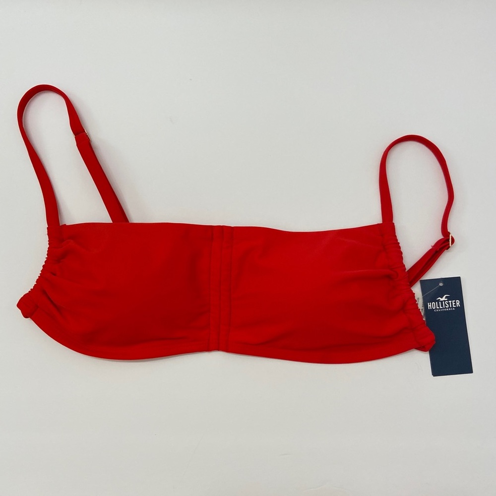 NWT Hollister Red Bandeau Padded Swim Bikini Top M